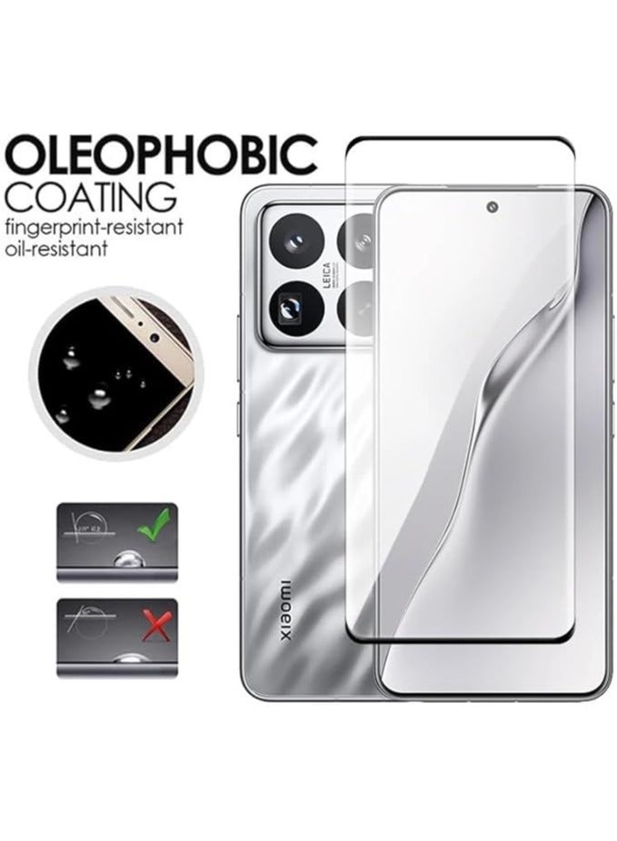 Screen Protector Compatible with Xiaomi 15 Pro, [2 Pack] Tempered Glass + [2 Pack] Camera Lens Protector, 9H Hardness HD Anti-Scratch Protective Film