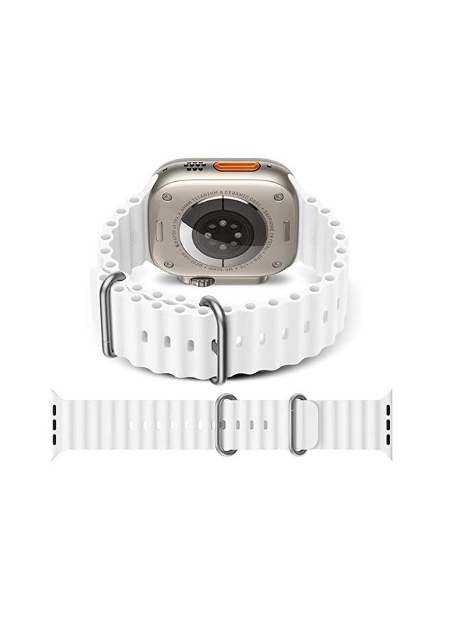 ten.tech - Ten Tech Silicone Band for Apple Watch 41mm 40mm 38mm, Waterproof Soft Silicone Sports Band for iWatch SE 8/7/6/5/4/3/2/1, - white - Image 1
