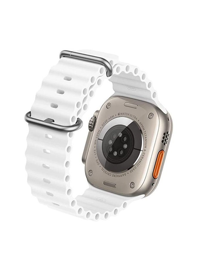 ten.tech - Ten Tech Silicone Band for Apple Watch 41mm 40mm 38mm, Waterproof Soft Silicone Sports Band for iWatch SE 8/7/6/5/4/3/2/1, - white - Image 1