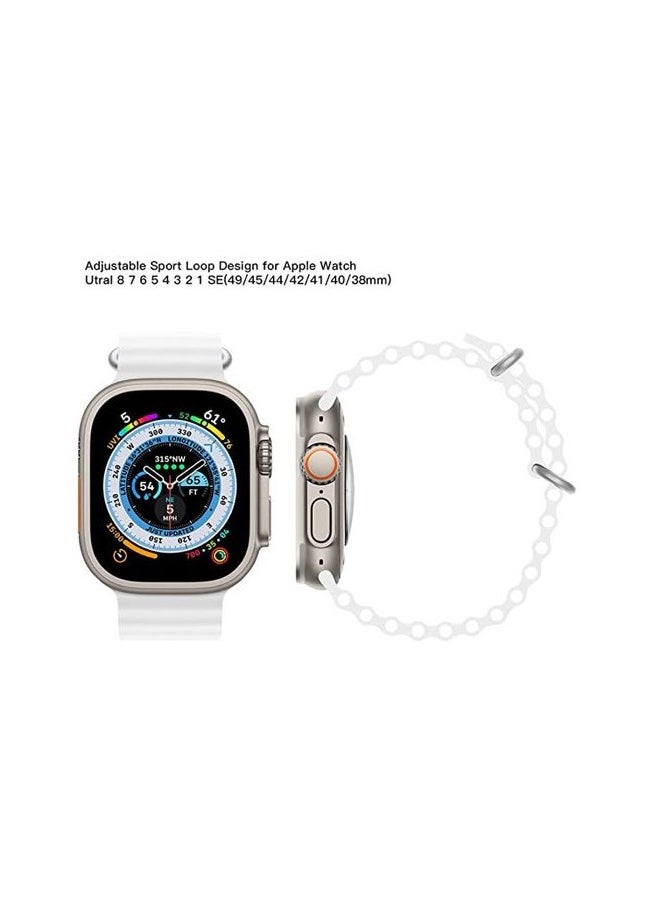 ten.tech - Ten Tech Silicone Band for Apple Watch 41mm 40mm 38mm, Waterproof Soft Silicone Sports Band for iWatch SE 8/7/6/5/4/3/2/1, - white - Image 1