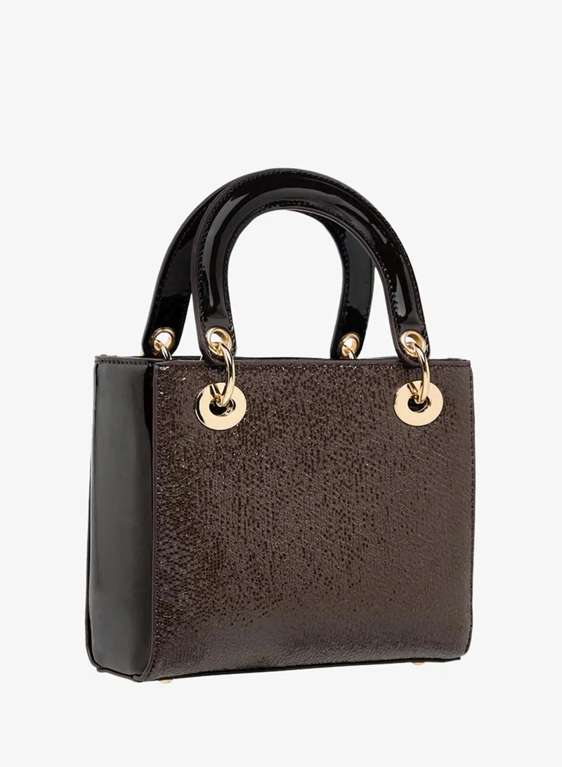 Flora Bella By Shoexpress BROWN Textured Tote Bag with Double Handles and Detachable Shoulder Strap for Women | Best Price UAE