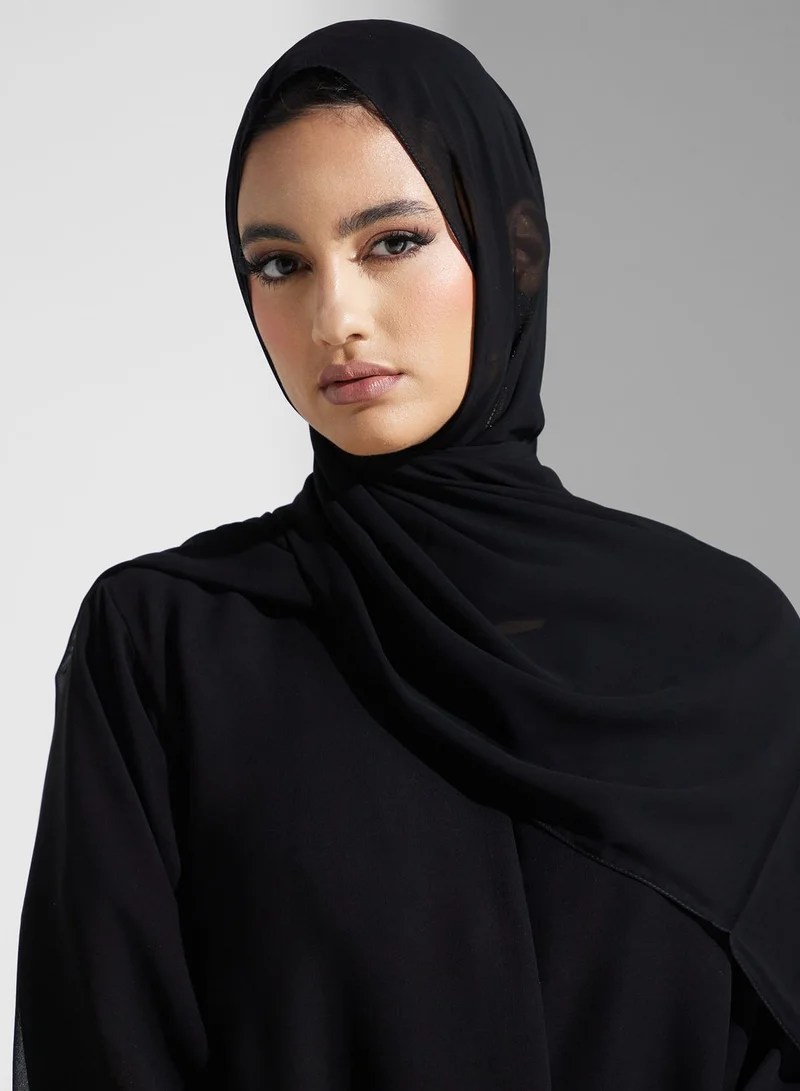 hayas closet Embellished Flared Sleeve Abaya