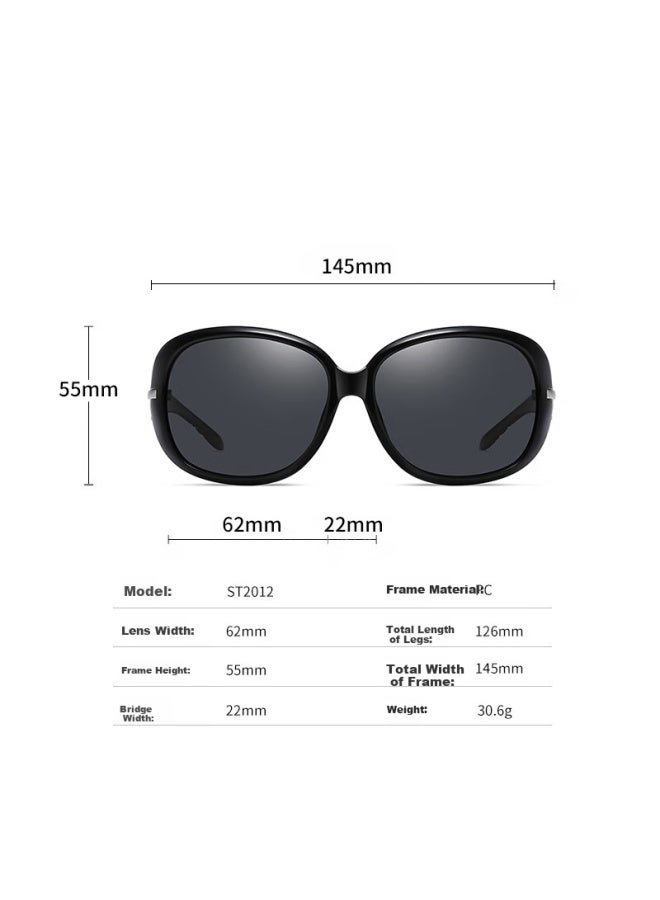 Lovedru Lafudelu Women's Sungl, Uv Protection, Anti-glare, Polarized, High-definition, Large Frame For Slimming Effect, High-quality, Trendy And Fashionable, Suitable For Driving, Versatile Style For Female Drivers, 2012 Model - Image 5