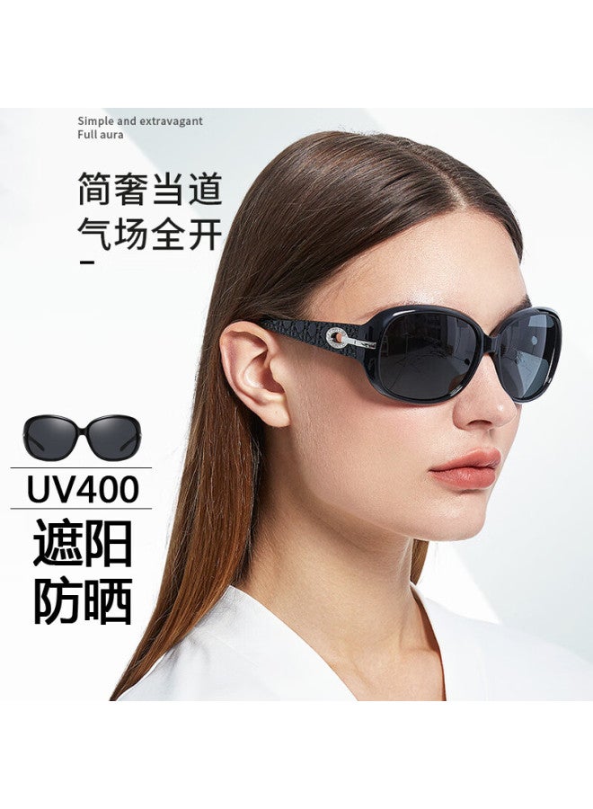 Lovedru Lafudelu Women's Sungl, Uv Protection, Anti-glare, Polarized, High-definition, Large Frame For Slimming Effect, High-quality, Trendy And Fashionable, Suitable For Driving, Versatile Style For Female Drivers, 2012 Model - Image 1