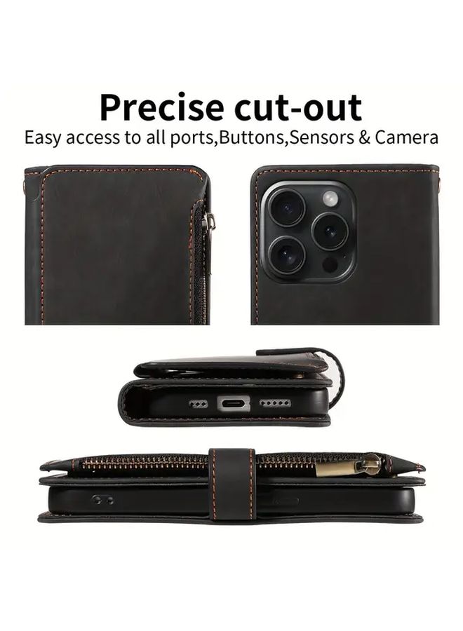 غطاء هاتف من الجلد الصناعي البني مع حامل البطاقة وسوار المعصم لهاتف Poco X3 Pro - Image 5