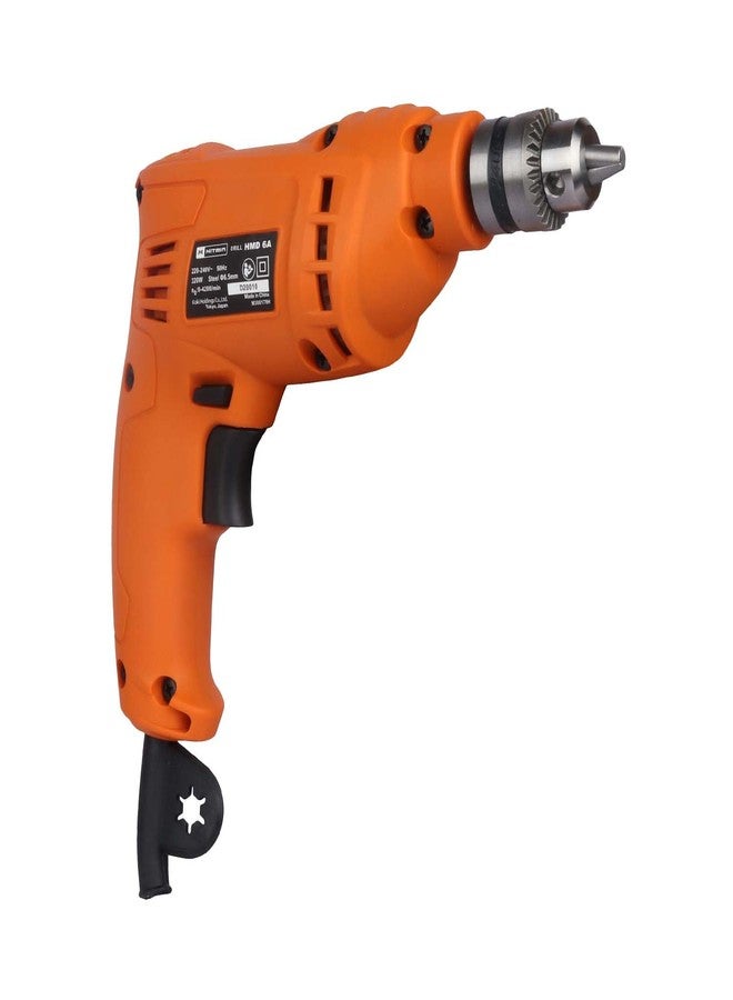 HITMIN Hmd6As8 Corded Drill With Soft Grip Handle, 320 Watts Powerful Motor, 6.5MM Drill Chuck & 0-4200 Rpm, 0.9 Kg,Orange - Image 4