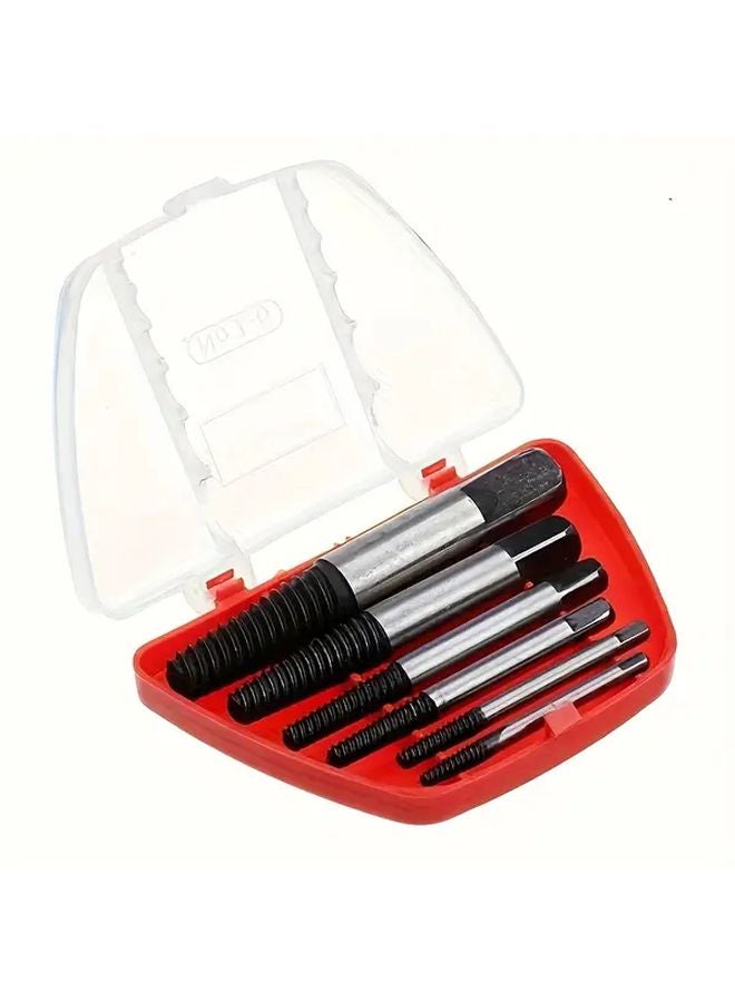6pcs Carbon Steel Double Side Screw Extractor Drill Bit Set For Damaged Screws - Image 1