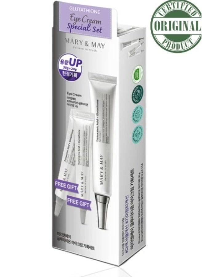 MARY & MAY Mary&May Glutathione Eye Cream Set – Brightening & Anti-Aging - Image 1