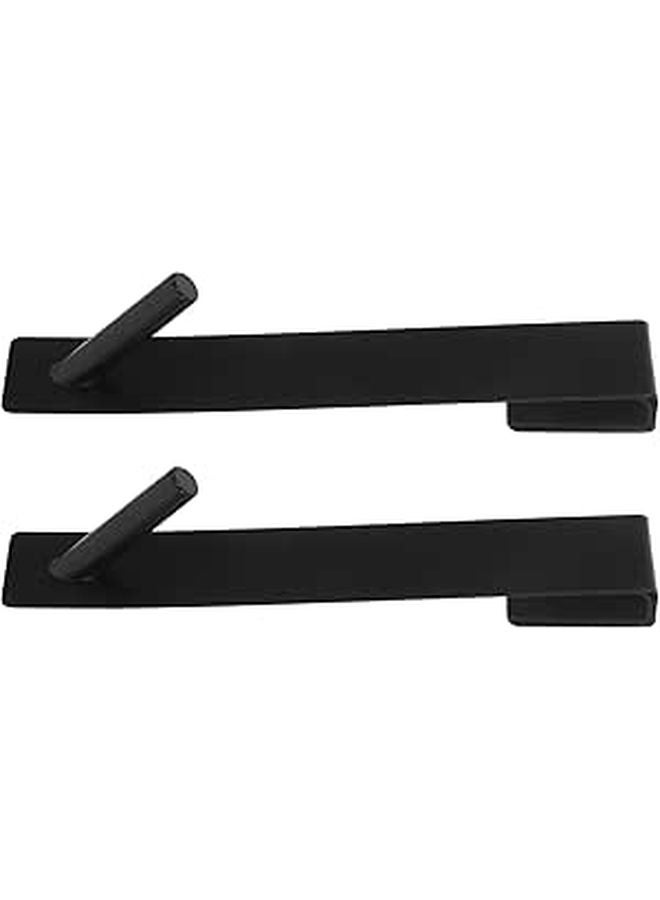 Removable Black Metal Towel Hooks For Glass Shower Door Stainless Steel 17.8cm - Image 1