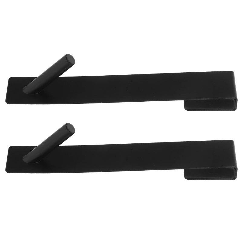 Removable Black Metal Towel Hooks For Glass Shower Door Stainless Steel 17.8cm - Image 2