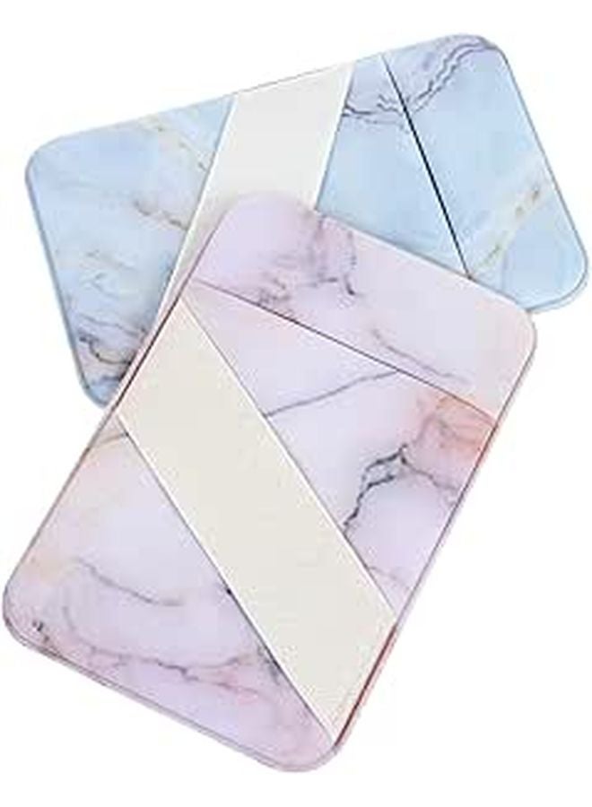 Double Layer Adhesive Phone Card Holder Sticky Pocket 93x61mm Red Blue 2 Pack - Image 1