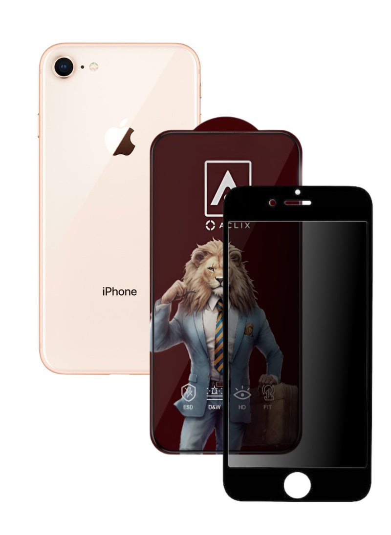 ACLIX Antistatic ESD Dustproof Premium Quality High Definition Anti-Spy Privacy Tempered Glass Screen Protector Designed For  iPhone 8 - Image 1