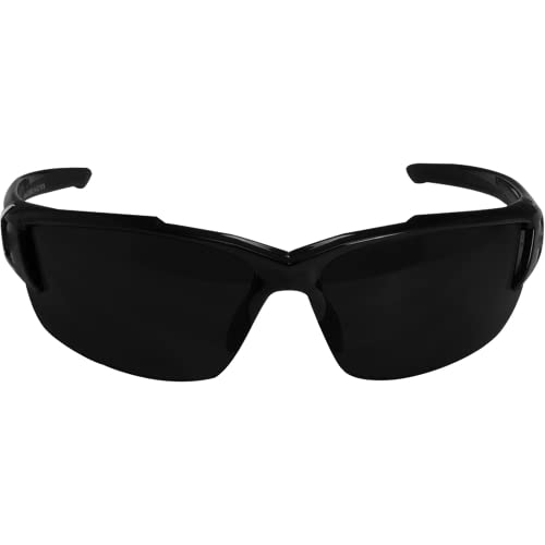 Edge SDK116-G2 Khor G2 Wrap-Around Safety Glasses, Anti-Scratch, Non-Slip, UV 400, Military Grade, ANSI/ISEA & MCEPS Compliant, 5.04" Wide, Black Frame/Smoke Lens - Image 2