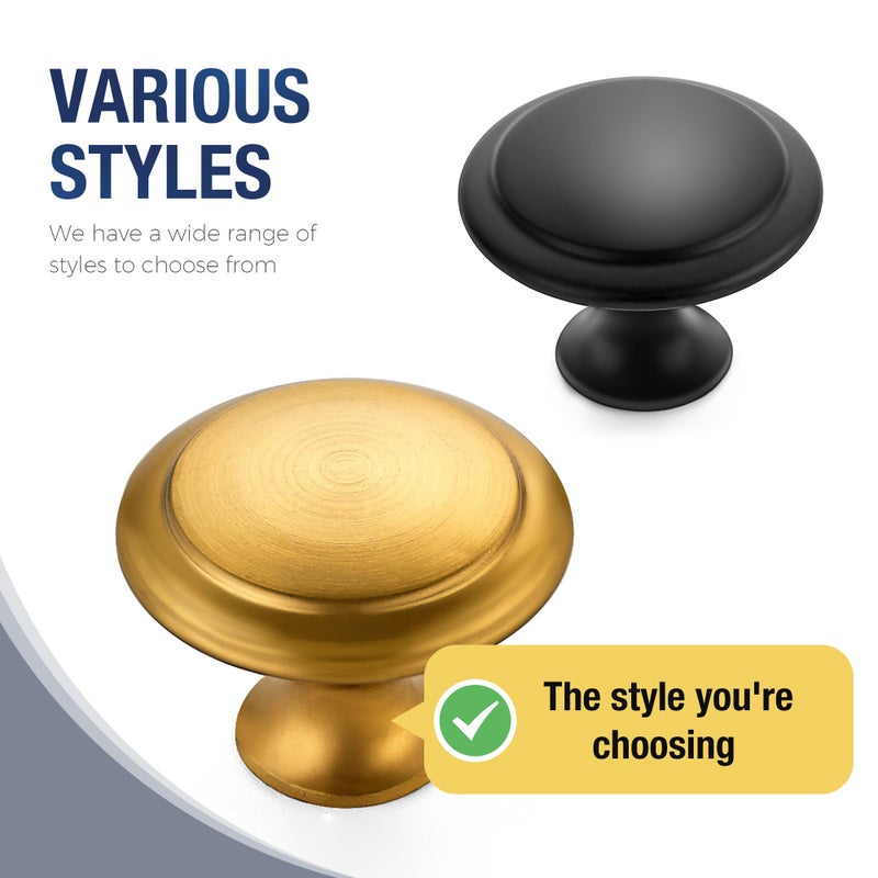 JOY DECOR 18 Pack Gold Cabinet Drawer Hardware 30mm Kitchen Cabinet Knobs Drawer Pulls with Installation Screws for Dressers Kitchens Cupboard - Image 4