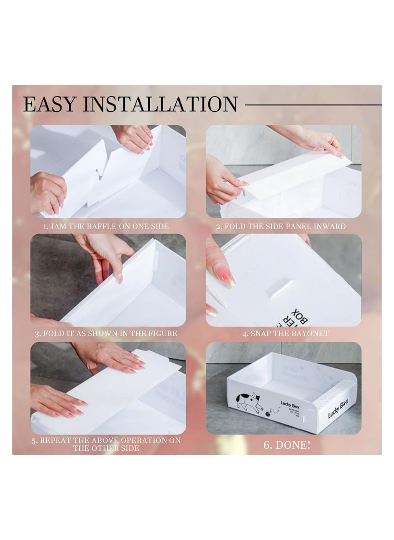 SYOSI - 4PCS Disposable Litter Boxes for Cats, Double Layer Waterproof Travel Litter Box, Foldable Cat Litter Box for Kitty, Easy to Use, 16.5 x 13.0 x 5.1 inches, Open Cat Litter Box (42 x 33x 13 cm) - Image 1