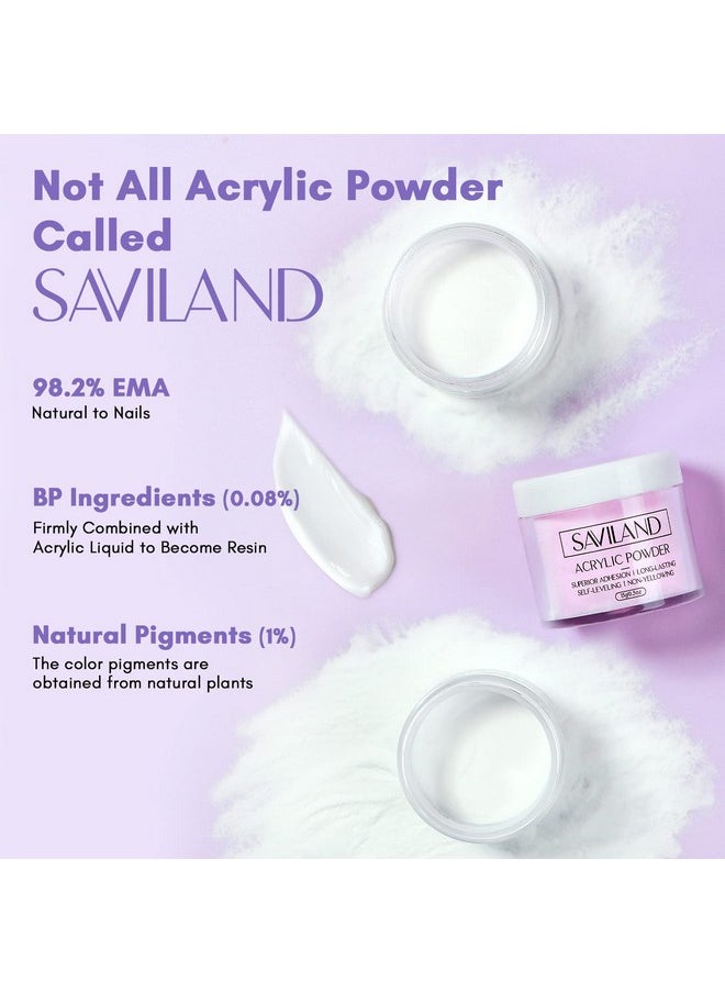 Saviland - SAVILAND Acrylic Nail Kit with Nail Tips - 3 Colors Acrylic Powder Liquid Set 100pcs Half Cover False Nail Tips Acid-free Primer Top Coat Acrylic Nail Kit Set for Beginners DIY Nail Art Extension - Image 1