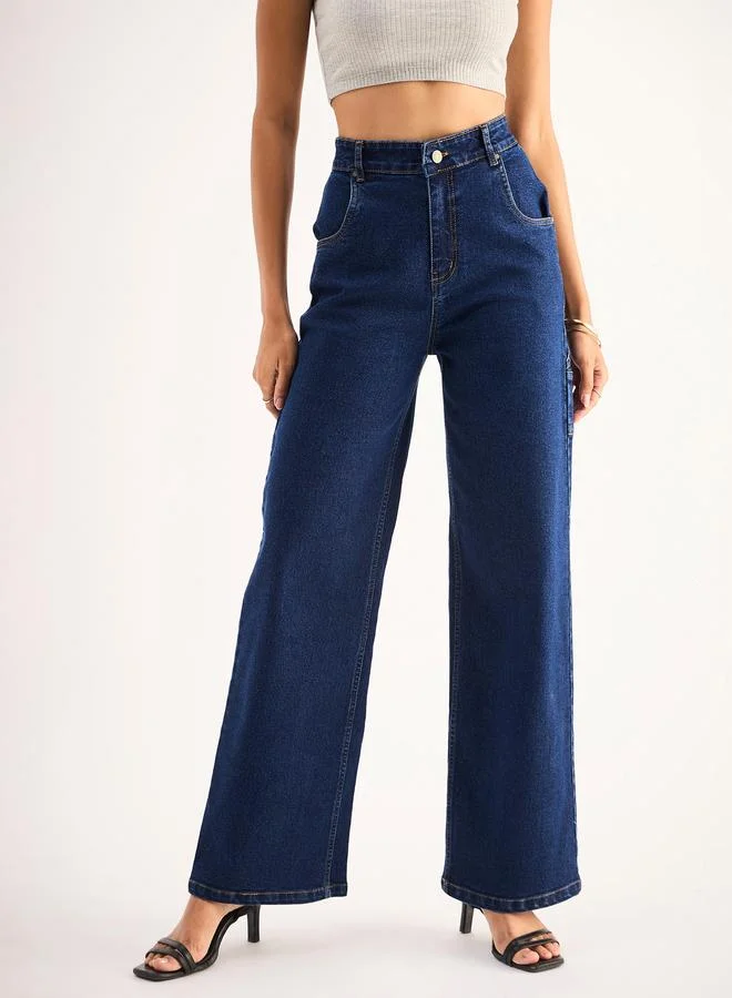 Sassafras Blue High-Rise Straight Leg Jeans