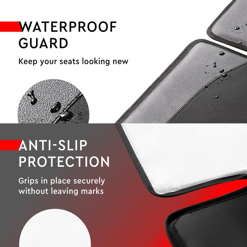 Helteko Car Seat Protector - 2 Pack Seat Mat for Under Child Booster Carseat, Seat Cover Protector from Waterproof & Stain Resistant Thickest Padding Material for Leather and Fabric Seats, Black - Image 4