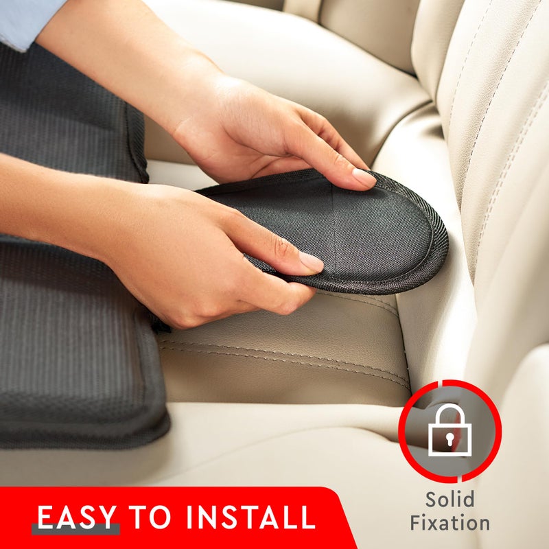 Helteko Car Seat Protector - 2 Pack Seat Mat for Under Child Booster Carseat, Seat Cover Protector from Waterproof & Stain Resistant Thickest Padding Material for Leather and Fabric Seats, Black - Image 5