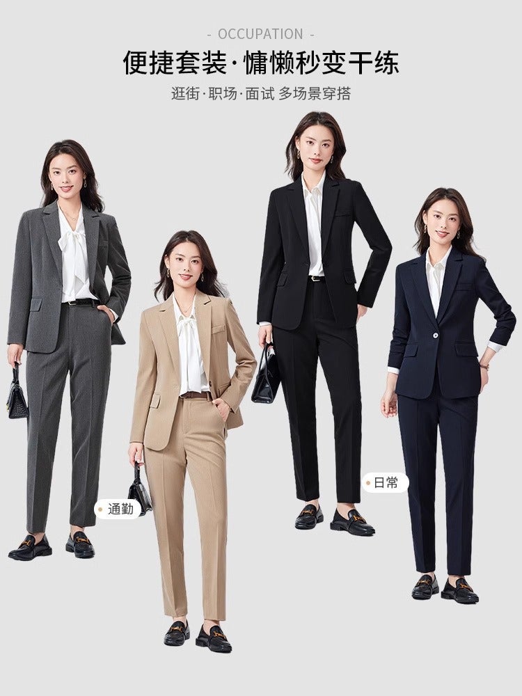 Professional Suit Suit Women High Sense Workplace Dress Temperament Goddess Fan Black Suit Jacket - Image 3
