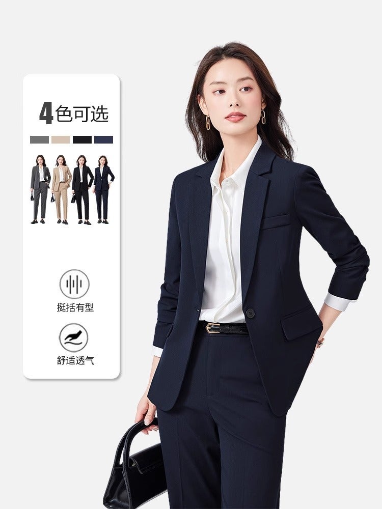 Professional Suit Suit Women High Sense Workplace Dress Temperament Goddess Fan Black Suit Jacket - Image 4