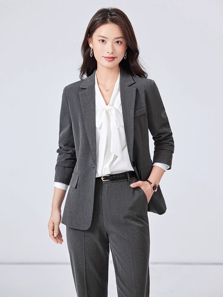 Professional Suit Suit Women High Sense Workplace Dress Temperament Goddess Fan Black Suit Jacket - Image 5