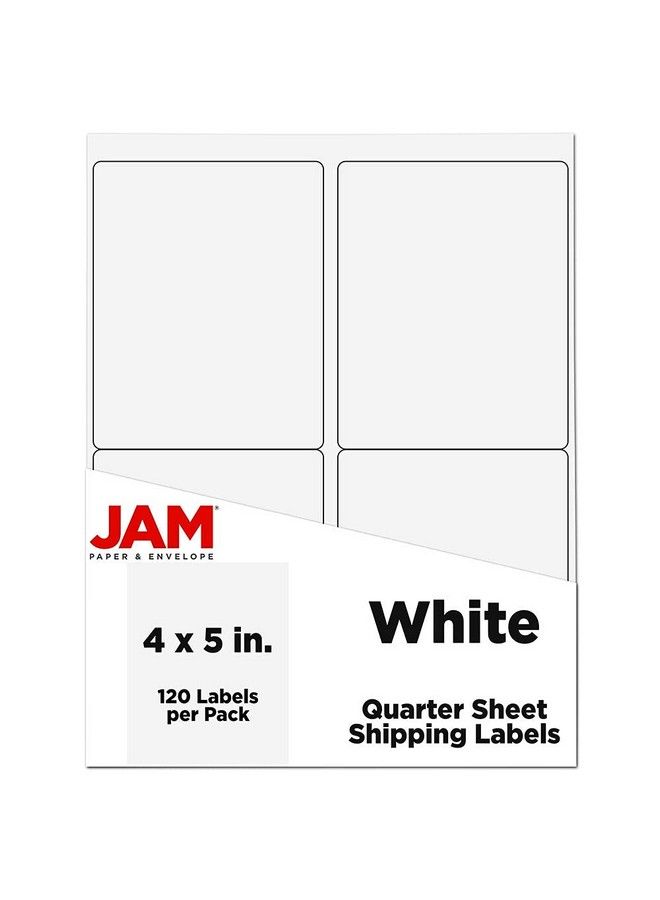 JAM Paper Shipping Address Labels 4 X 5 Quarter Page Extra Large White 120 Pack - Image 2