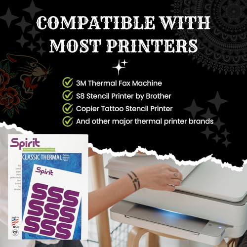 Spirit® Brand Tattoo Transfer Paper Freehand Thermal for Stencils, 8.5" x 14" - 100 Sheets, Certified Vegan, Proudly made in the USA - Image 4