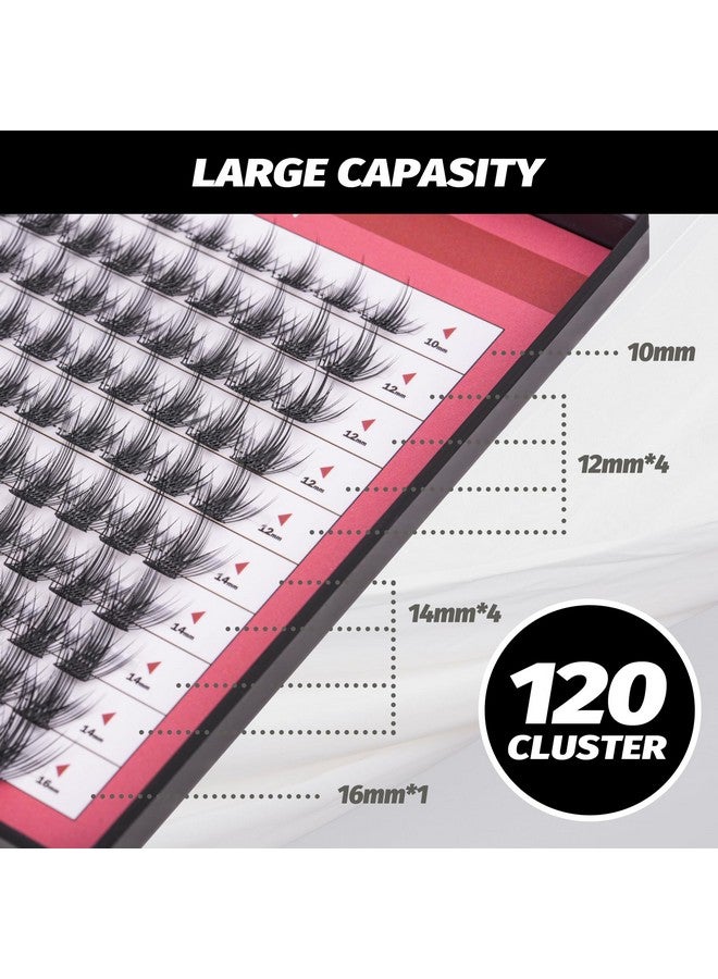 EASITENSION DIY Eyelash Extension Lash Clusters 120 Clusters False Eyelash 3D Effect Individual Natural Lashes Set at Home Eyelash Extension Kit Lashes Pack Sparkle Mixed - Image 3
