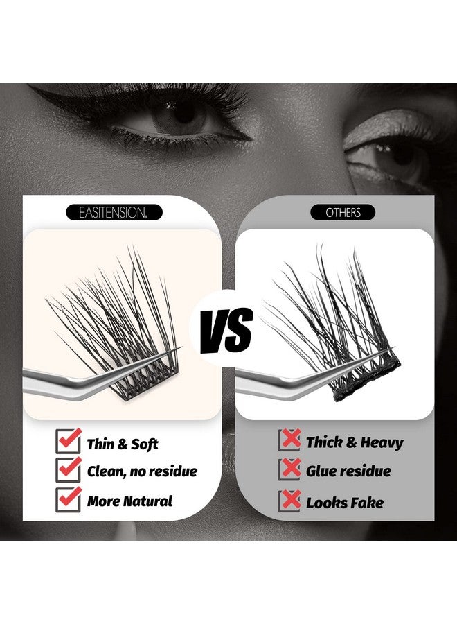 EASITENSION DIY Eyelash Extension Lash Clusters 120 Clusters False Eyelash 3D Effect Individual Natural Lashes Set at Home Eyelash Extension Kit Lashes Pack Sparkle Mixed - Image 5