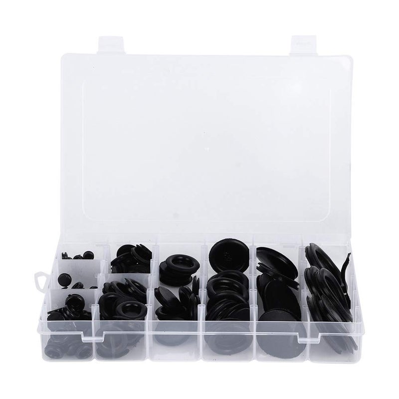 130Pcs Black Rubber Grommet Rings Assortment For Wire Cable Protection 6 50mm - Image 2