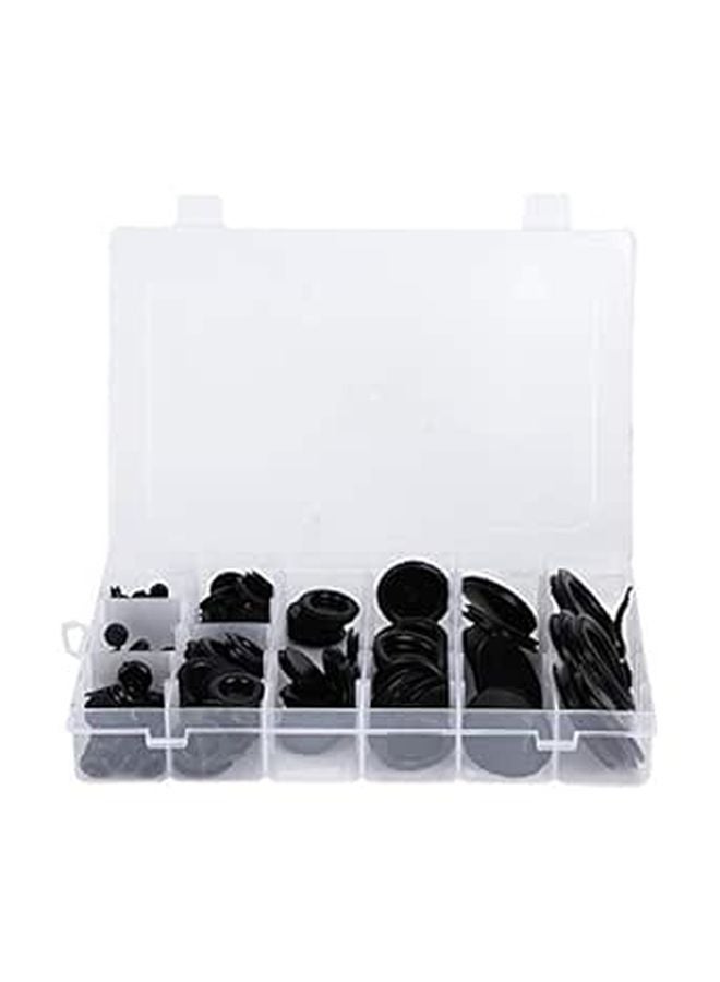 130Pcs Black Rubber Grommet Rings Assortment For Wire Cable Protection 6 50mm - Image 1