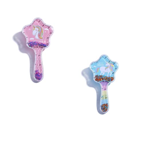 PANCIKAA Unicorn Comb and Brush Set – Glitter Hair Brush Comb for Girls,Massage Hairbrush 3D Unicorn Kids Hair Brush/Hair Comb (Pack of 2 Multicolor - Image 1