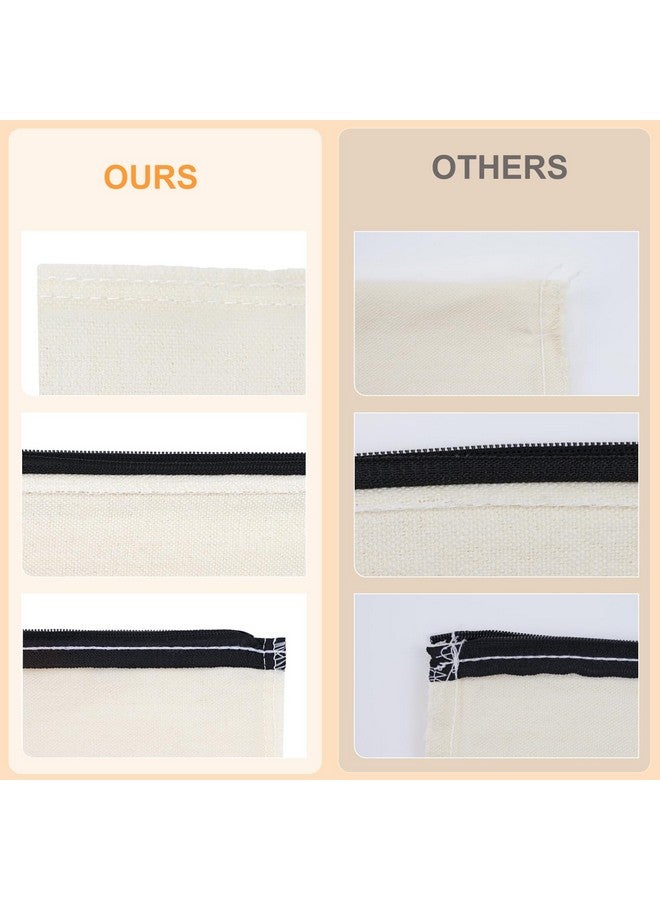 HTVRONT Blank Canvas Makeup Bags 10/20 Pack, Sublimation Blanks Cosmetic Bags, DIY Heat Transfer Canvas Pen Case Pencil Bags, Beige Multi-Purpose Travel Toiletry Zipper Bags (8.3 × 5 Inch), beige, Polyester Cotton Bags - Image 3