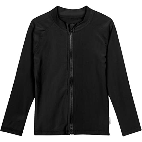 SwimZip UPF 50+ Long Sleeve Rash Guard for Boys and Girls - Baby, Toddler, Kids Black - Image 5