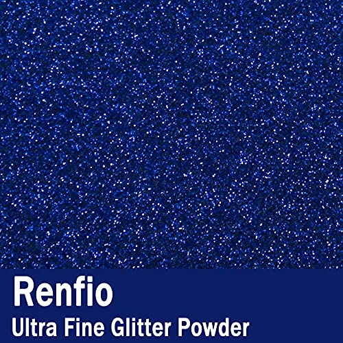 Renfio Ultra Fine Glitter Powder Metallic Resin Glitter 2.11 Oz (60g) PET Flakes Crafts Sequins 1/128" Blue Glitter Epoxy Chips Flakes for Tumblers Slime Decoration - Sapphire Blue - Image 2