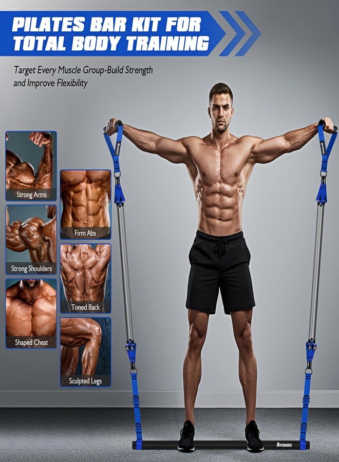 Ayombo Pilates Bar Kit with Resistance Bands, Heavy Duty Pilates Equipment for Men, Multifunctional Workout Equipment for Legs, Hip, Waist Back, Arm, Abs, Chest, Shoulders, Full Body Exercise at Home Gym - Image 5