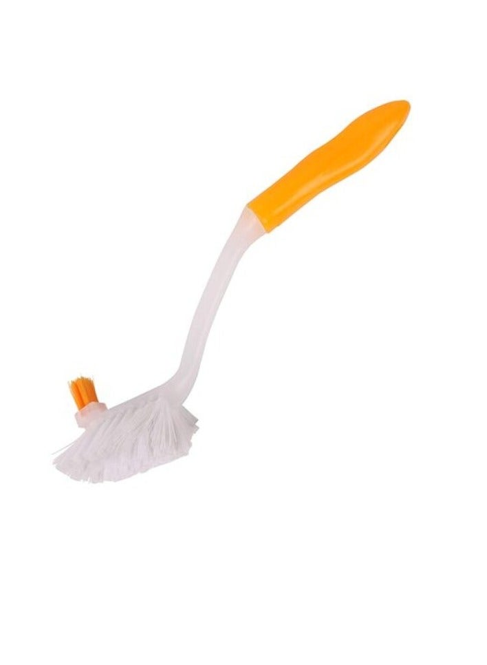 كلاسي تاتش فرشاة/فرشاة بلاستيكية بمقبض مانع للانزلاق لتنظيف الأطباق والمقالي والأواني وحوض المطبخ (أصفر وأبيض) - Image 5