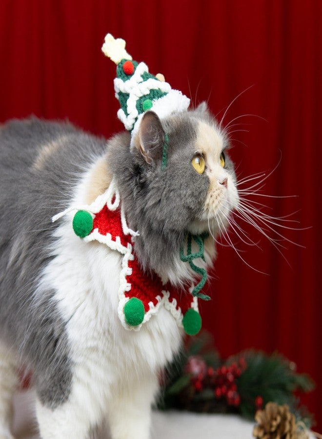 MITOCAPY Christmas Cat Costume,Handmade Dog Outfit with Christmas Tree Cat Hat,Knitted Dog Costume,Adjustable Fit Five-Pointed Star Clothes, for Dogs,Rabbits - Image 5