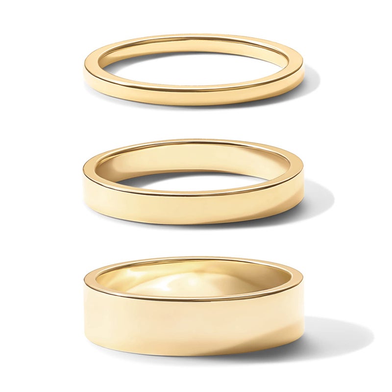 PAVOI 18K Gold Plated Stacking Rings Set for Women (Yellow Gold, Size 8) - Image 3