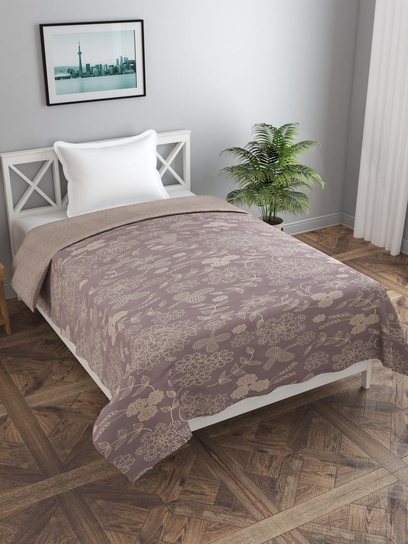 MORADO Glace Cotton 210 TC Single Bed Size Reversible Duvet Cover/Quilt Cover/Rajai Cover/Blanket Cover with Zipper (60x90 Inches, Mauve) - Image 2