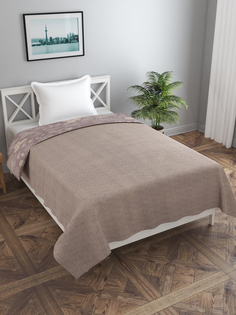 MORADO Glace Cotton 210 TC Single Bed Size Reversible Duvet Cover/Quilt Cover/Rajai Cover/Blanket Cover with Zipper (60x90 Inches, Mauve) - Image 3