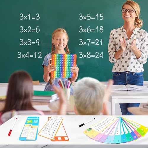 Anemeeoke Multiplication Flash Cards Pop Fidget Multiplication Chart Times Table Educational Flashcard 3rd Grade 4th 5th 6th Grade - Image 5