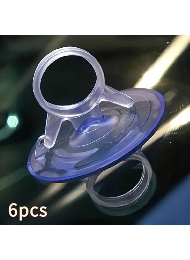 6 قطع خطافات شفافة ثقيلة متعددة الاستخدامات مع مصاصات للحمام، المطبخ، السيارة، المكتب - Image 1