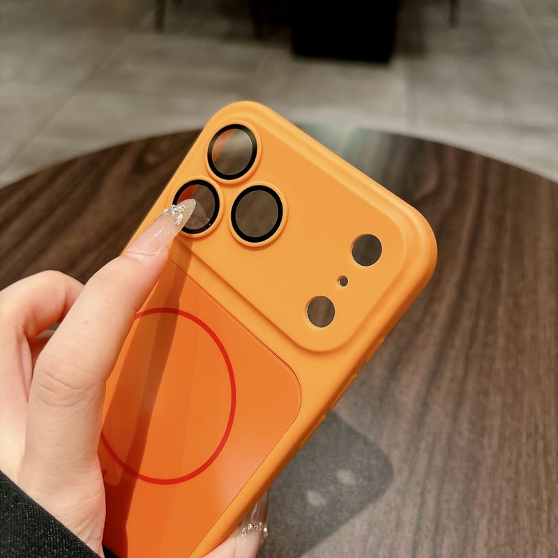 غطاء هاتف لـ iPhone 13 فاخر، حماية مغناطيسية عالية، تصميم بسيط وعصري، مقاوم للخدش، أكريليك شفاف صلب باللون الأبيض، مع حماية للعدسة، غطاء هاتف انسيابي. - Image 5