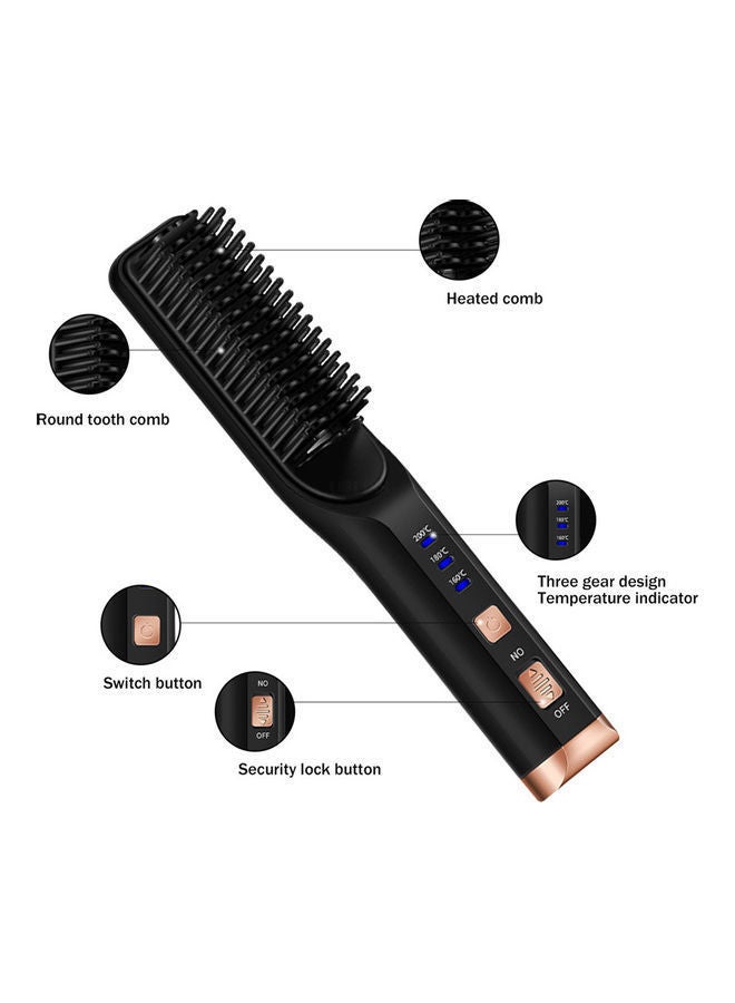 NIBEMINENT Portable Mini Straight Curling Comb Black 450g - Image 3