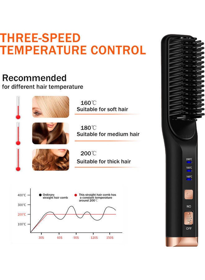 NIBEMINENT Portable Mini Straight Curling Comb Black 450g - Image 4