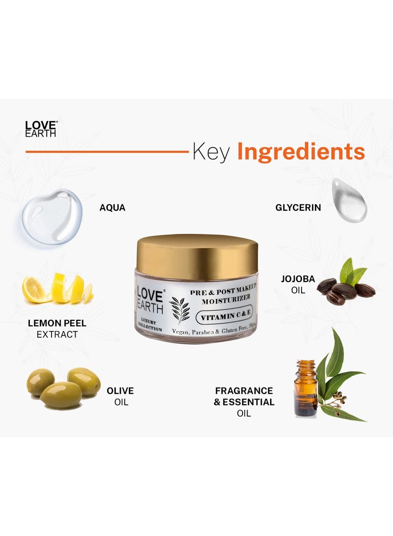 Love Earth Pre & Post Makeup Face Moisturizer with Lemon Peel Extracts & Jojoba Oil for Skin Hydration & Moisturizing 50gm - Image 3