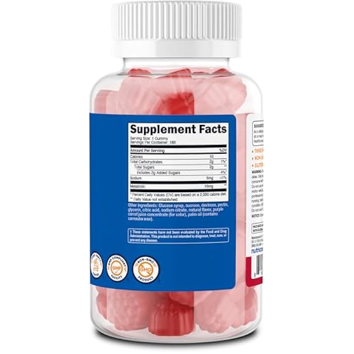 Nutricost Melatonin 10mg, 180 Gummies, Strawberry Flavored - Gluten Free, Non-GMO, No Corn Syrup - Image 5