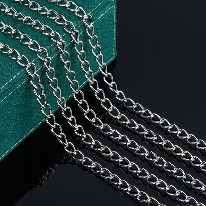 UMAOKANG 6.6 Feet Jewelry Chain for Jewelry Making Stainless Steel Chains Bulk for Men and Women Necklace DIY Jewelry Making Chain Roll - Image 4